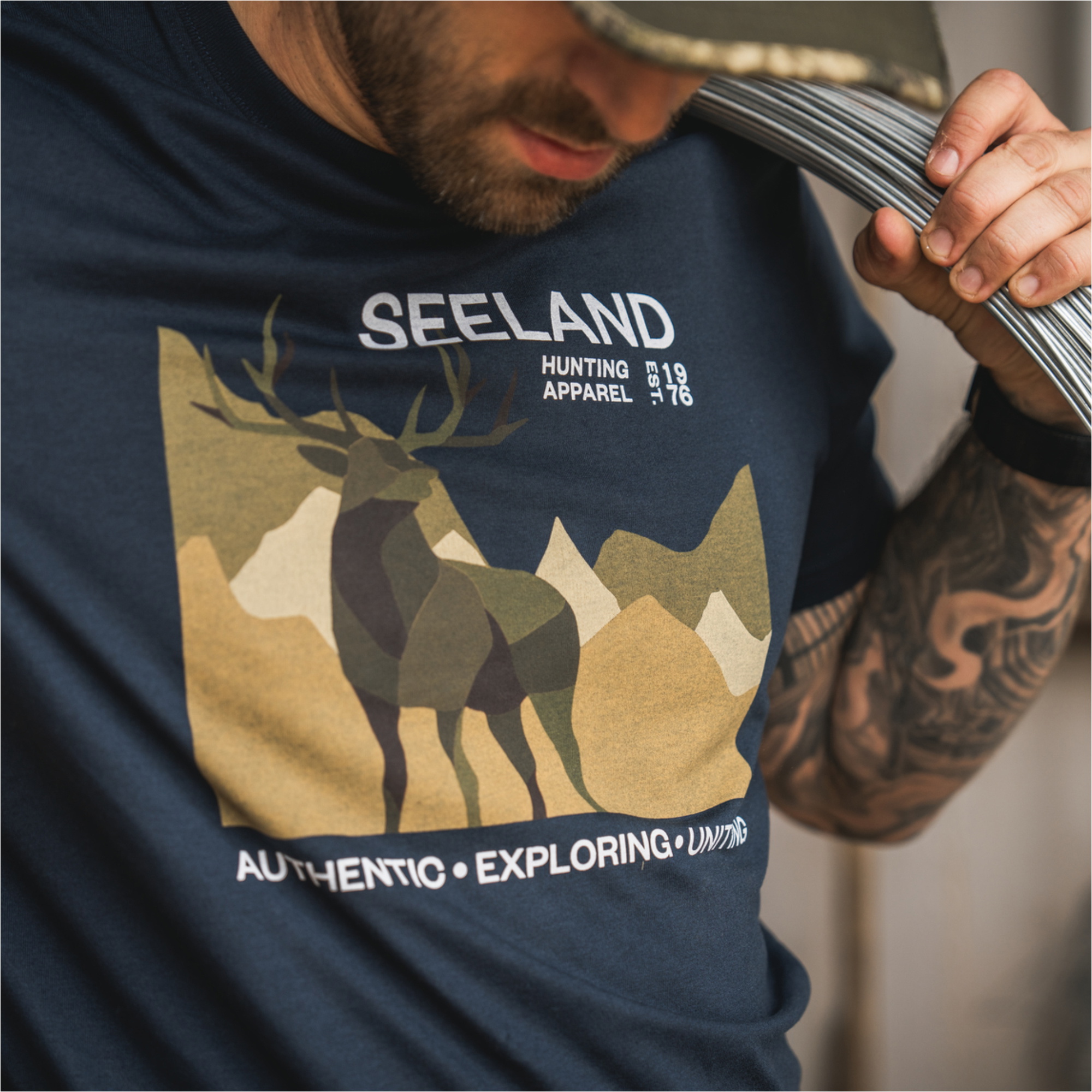 2025 Seeland Mens Fragment T-Shirt 40443 - Dark Blue